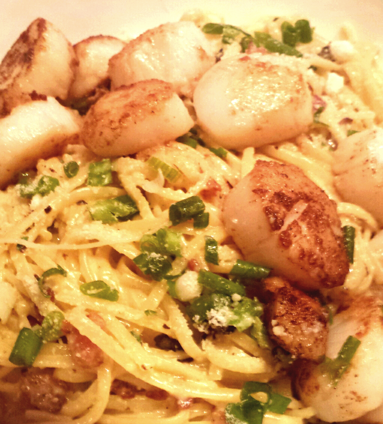 Pasta-Carbonara-with-Scallops Pasta Carbonara with Scallops